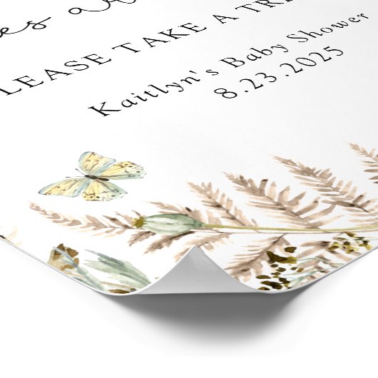 Boho蝶のベビーは甘い取り扱い ポスター (角)