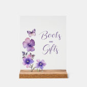 Boho蝶の本とギフト女の子ベビーシャワー アクリルサイン (正面)