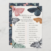 Boho蝶の赤ちゃんシャワーむしろゲームをする 招待状 (正面/裏面)