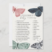 Boho蝶の赤ちゃんシャワー有名な名前ゲーム 招待状 (正面)