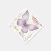 Boho蝶の赤ちゃんシャワー スタンダードカクテルナプキン (角)