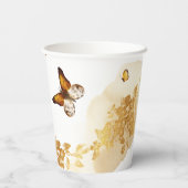 Boho蝶ベビーシャワー紙カップ 紙コップ (裏面)