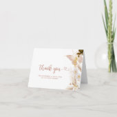Boho蝶金ゴールドフォイル赤ちゃんシャワー感謝していユーザ サンキューカード (正面)
