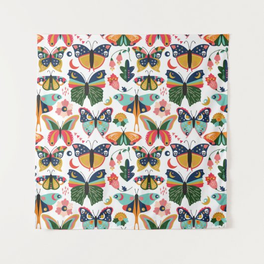 Boho蝶:シームレスな壁紙パターン。 タペストリー (正面)