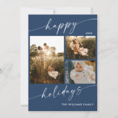 Boho複数のモダン写真クリスマスホリデーカード 招待状 (正面)