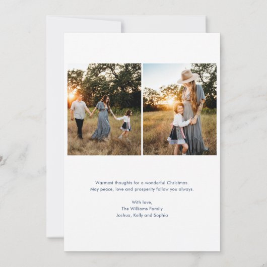 Boho複数のモダン写真クリスマスホリデーカード 招待状
