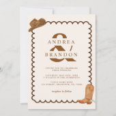 Boho西アンパサンド波状フレームQrコード結婚s 招待状 (正面)