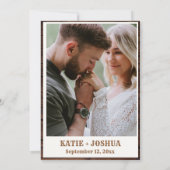 Boho西モダンカウボーイウェディング日付を保存 招待状 (裏面)