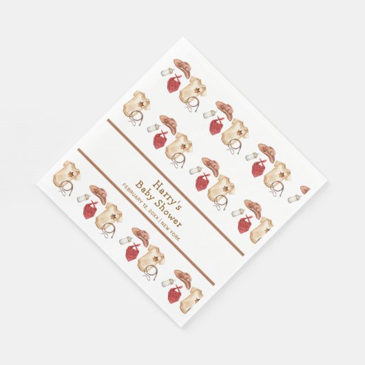 Boho西素朴カウボーイ服ベビーシャワー スタンダードランチョンナプキン (角)