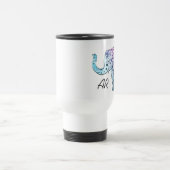 Boho象のパステル調の花の名前をカスタムするのイニシャル トラベルマグ (中央)