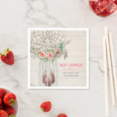 BOHO赤ちゃんシャワー羽夢キャッチャーMacrame スタンダードカクテルナプキン (インサイチュ)