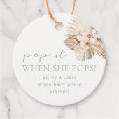 Boho赤ちゃんポップ・アートのがシャワー彼女はポップメッセージカード フェイバータグ (正面)