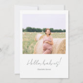 Boho赤ちゃん服の花写真双子赤ちゃんシャワー 招待状 (裏面)