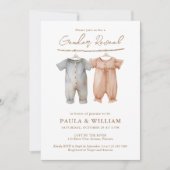 Boho赤ちゃん服ジェンダーリビールパーティー招待状 招待状 (正面)