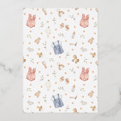 Boho赤ちゃん服ジェンダー発表 箔招待状 (裏面)