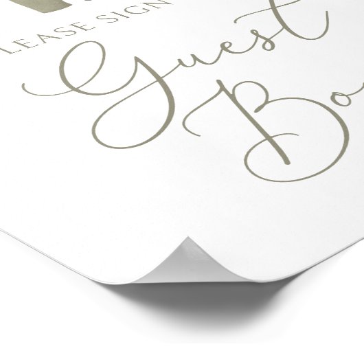 Boho赤ちゃん服ベビーシャワーゲストブックサイン ポスター (角)