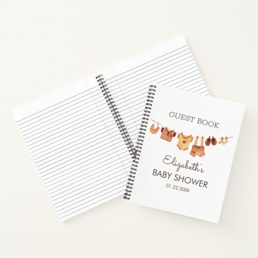 Boho赤ちゃん服ベビーシャワーゲストブック ノートブック (内部)