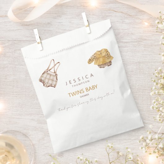 Boho赤ちゃん服双子赤ちゃんシャワー好意バッグ フェイバーバッグ (クリップ留めされた状態)