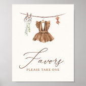 Boho赤ちゃん服女の子の赤ちゃんシャワー好意サイン ポスター (正面)