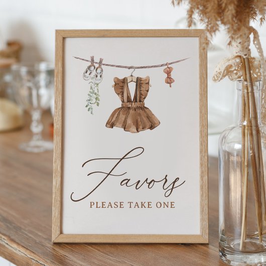 Boho赤ちゃん服女の子の赤ちゃんシャワー好意サイン ポスター