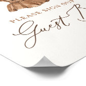 Boho赤ちゃん服女の子ベビーシャワーゲストブックサイン ポスター (角)