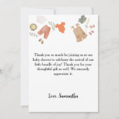 Boho赤ちゃん服感謝してい君の赤ちゃんシャワー サンキューカード (正面)