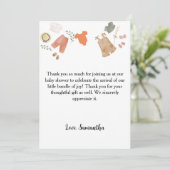 Boho赤ちゃん服感謝してい君の赤ちゃんシャワー サンキューカード (スタンド正面)