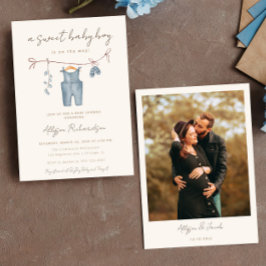 Boho赤ちゃん服甘い男の赤ちゃん赤ちゃんシャワー 招待状