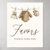 Boho赤ちゃん服Boy赤ちゃんシャワー好意サイン ポスター (正面)
