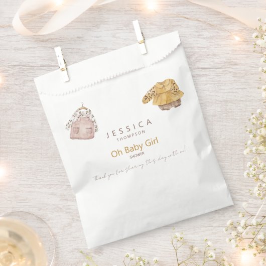 Boho赤ちゃん服Oh赤ちゃん女の子シャワー好意バッグ フェイバーバッグ (クリップ留めされた状態)