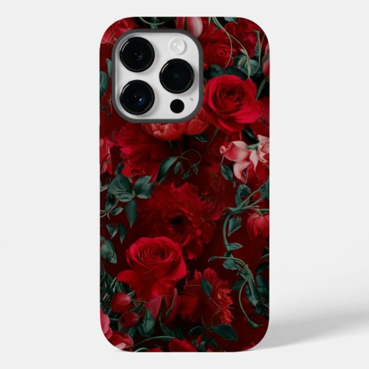 Boho赤の美的フローラ背景 Case-Mate iPhoneケース (裏面)