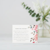 Boho赤ピンクのバラ花の本ベイビーシャワー エンクロージャーカード (スタンド正面)
