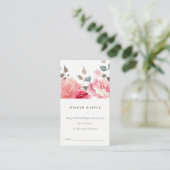 Boho赤ピンクローズフローラオムツラッフルベビーシャワー エンクロージャーカード (スタンド正面)