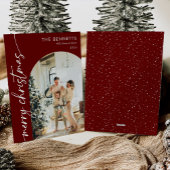 Boho赤モダンメリークリスマスアーチ写真 シーズンカード