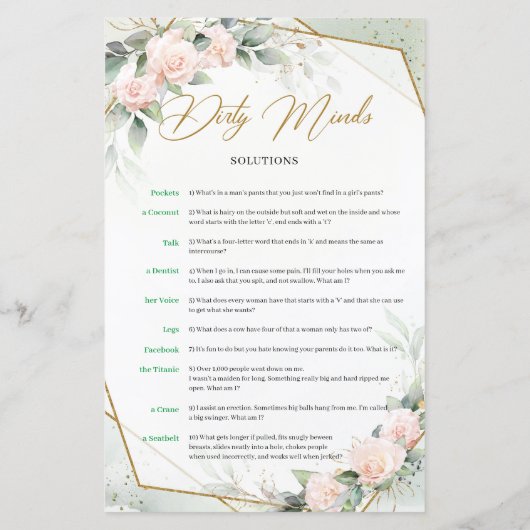 Boho赤面と緑の金ゴールドダーティーマインドのゲーム (裏面)