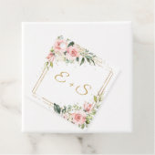 Boho赤面と金ゴールドグリーンネームイニシャルメッセージカード フェイバータグ (インサイチュ)