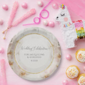 BOHO赤面オーキッドフラワーズフローラ結婚金ゴールドズ ペーパープレート (パーティー)