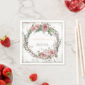 BOHO赤面バラフローラリースブライダルシャワー スタンダードカクテルナプキン (インサイチュ)