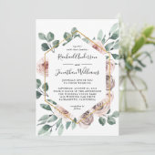 Boho赤面バラフローラ(幾何学模様) 招待状 (スタンド正面)