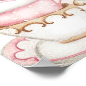 Boho赤面ピンクティーfor 2誕生日ウェルカムサイン ポスター (角)