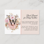 BOHO赤面ピンクピーチフローラ赤ちゃんシャワーブック 名刺