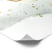 Boho赤面ピンクフローラと金ゴールドウェルカムサイン ポスター (角)