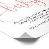 Boho赤面ピンクフローラはベビーサインゲームと言わない ポスター (角)