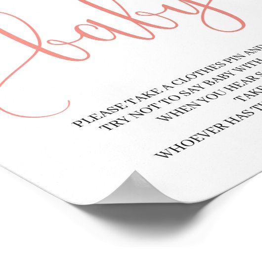 Boho赤面ピンクフローラはベビーサインゲームと言わない ポスター (角)