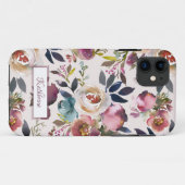 Boho赤面ピンクフローラ名Water color Case-Mate iPhoneケース (裏面(横))