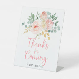 Boho赤面ピンクフローラ感謝していシャワーfor 来s 台座サイン