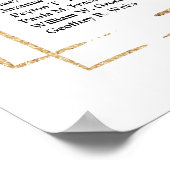 Boho赤面ピンクフローラ結婚金ゴールドの座席表 ポスター (角)