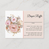 BOHO赤面ピンクフローラ赤ちゃんシャワーおむつラッフル 名刺 (正面)