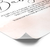 Boho赤面ピンクフローラ金ゴールドはベビー記号を言わない ポスター (角)