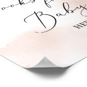 Boho赤面ピンクフローラ金ゴールドブックベビー標識 ポスター (角)